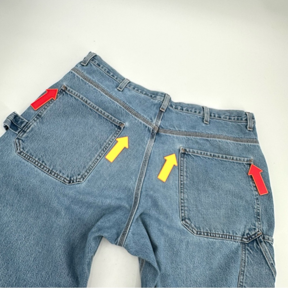 VTG Y2K Calvin Klein Carpenter Jeans Men’s 38 Cotton Faded Stonwash Distressed - Picture 12 of 16